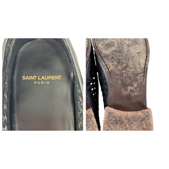 Saint Laurent Leather Woven Loafers - Picture 7 of 8
